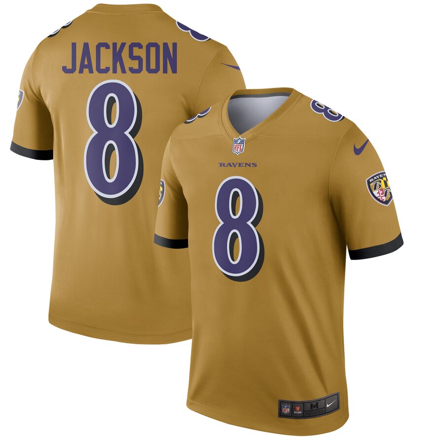 Men Baltimore Ravens #8 Jackson yellow Nike Limited NFL Jerseys->oklahoma city thunder->NBA Jersey